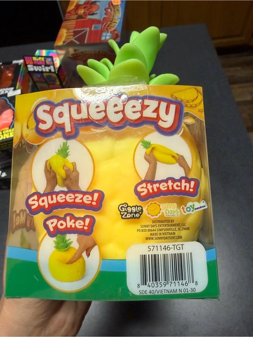 SunnyDays Authentic Squeezy Pineapple Squishy Toy - Yellow & Green